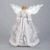 Roman 18” LED Silver And White Christmas Angel Tree Topper With Battery Operated Motion Wings -Northlight 132569 01485.1604542612