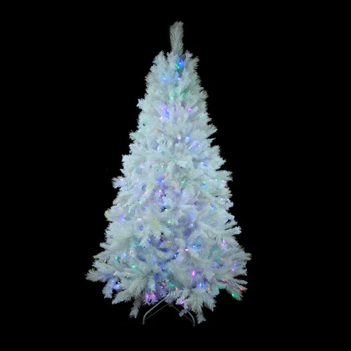 Northlight 6.5' Pre-Lit White Medium Iridescent Pine Artificial Christmas Tree - Multi Function LED Lights 6 Northlight 6.5' Pre-Lit White Medium Iridescent Pine Artificial Christmas Tree - Multi Function LED Lights - Image 4