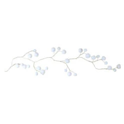 5.9' White And Brown Twig With Sparkling Snowball Artificial Christmas Garland - Unlit