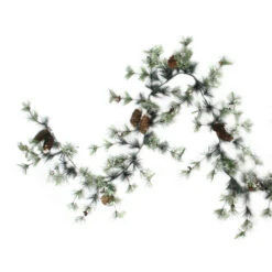 9.5' Frosted Pine With Pine Cones Artificial Christmas Garland - Unlit -Northlight allstate20ygd033 gr sn 22865.1644973394