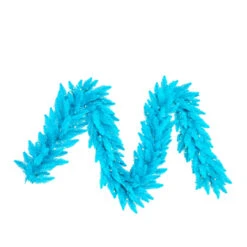 9' X 10" Pre-lit Sky Blue Spruce Artificial Christmas Garland - Clear Lights