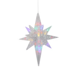 20" Pre-Lit Clear 3D LED And Morphing Bethlehem Star Christmas Decor - Multicolor Lights