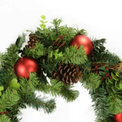 Green And Red Pine Cone And Eucalyptus Artificial Christmas Wreath - 24-Inch, Unlit -Northlight dakk350024wb 58275.1636808481