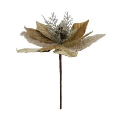 12" Brown And Silver Sparkling Branch With Glittered Pine Cone Center Spray -Northlight darice 30009741 3 78946.1599268559