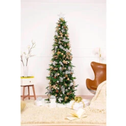 7.5' Pre-Lit Pre-Decorated Gold And Silver Artificial Christmas Tree – Clear LED Lights 12 7.5' Pre-Lit Pre-Decorated Gold And Silver Artificial Christmas Tree – Clear LED Lights -Northlight dezy2018 et met 75 5 65882.1587644114