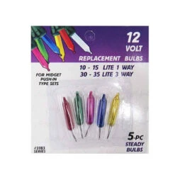 25-Count Multi-Color Push-In Mini Christmas Replacement Bulbs, 12 Volt