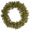 Christmas Central Pre-Lit Crestwood Spruce Artificial Christmas Wreath, 36-Inch, Clear Lights