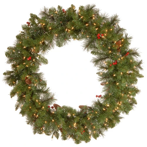 Christmas Central Pre-Lit Crestwood Spruce Artificial Christmas Wreath, 36-Inch, Clear Lights 3 Christmas Central Pre-Lit Crestwood Spruce Artificial Christmas Wreath, 36-Inch, Clear Lights