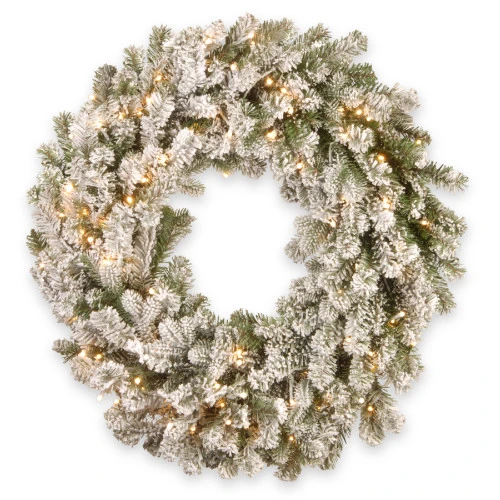 Christmas Central Pre-Lit Snowy Sheffield Spruce Artificial Christmas Wreath, 30-Inch, LED Lights 3 Christmas Central Pre-Lit Snowy Sheffield Spruce Artificial Christmas Wreath, 30-Inch, LED Lights