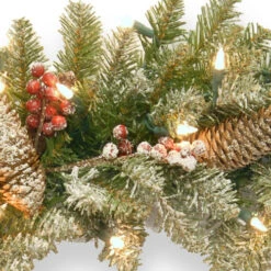Christmas Central Pre-Lit Dunhill Fir Artificial Christmas Wreath With Red Berries – 30-Inch, Clear Lights -Northlight dnat duf 300 30w 1 3 17431.1631810866