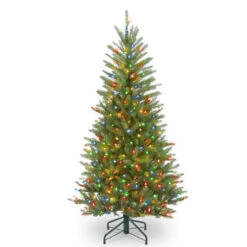 Christmas Central 4.5’ Pre-lit Dunhill Fir Slim Artificial Christmas Tree – Multicolor Lights