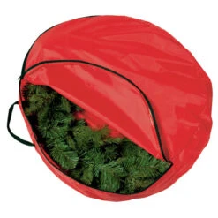 30" Red And Black Christmas Wreath Protective Storage Bag -Northlight dnat dy16 77013 1 5 55255.1631810522
