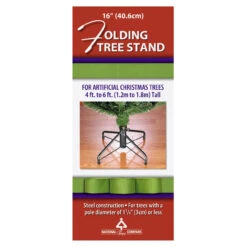 Black And Green Metal Folding Tree Stand For 4'-6' Artificial Trees