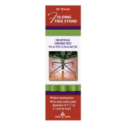 Black And Green Metal Folding Tree Stand For 9'-10' Artificial Trees