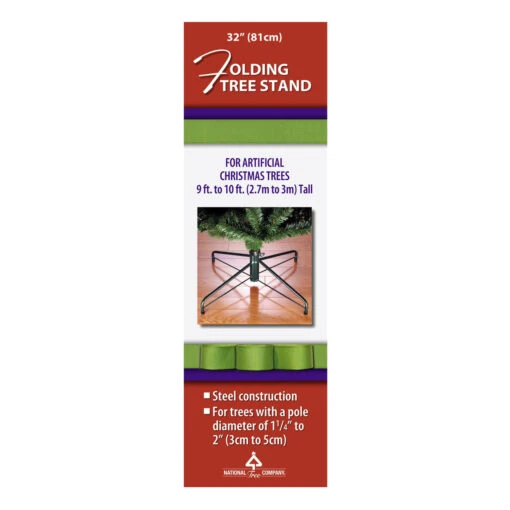 Black And Green Metal Folding Tree Stand For 9'-10' Artificial Trees