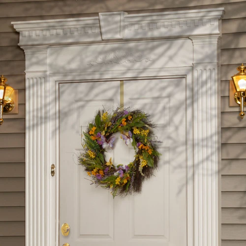 Spring Mixed Flowers Artificial Christmas Wreath - 24-Inch, Unlit 4 Spring Mixed Flowers Artificial Christmas Wreath - 24-Inch, Unlit - Image 2