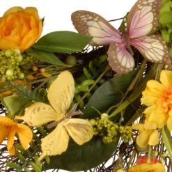 Bristle Twigs Spring Floral Wreath, Green And Yellow 24-Inch - 34246652 -Northlight dnat jr15 js33464 3 82927.1587645157