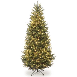 Christmas Central 9' Pre-Lit Natural Fraser Slim Fir Artificial Christmas Tree – Clear Lights