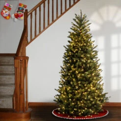 Christmas Central 9' Pre-Lit Natural Fraser Slim Fir Artificial Christmas Tree – Clear Lights -Northlight dnat naffslh1 90lo 3 97868.1670489776