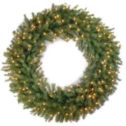 Pre-Lit Norwood Fir Artificial Christmas Wreath - 48-Inch, Warm White LED Lights