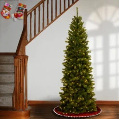 Christmas Central 6’ Pre-lit Pencil North Valley Spruce Artificial Christmas Tree, Clear Lights -Northlight dnat nrv7 358 60 4 04474.1663340874