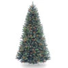 Christmas Central 7.5’ Pre-Lit Blue Slim North Valley Spruce Artificial Christmas Tree, Multicolor Lights -Northlight dnat nrvb7 307 75 1 11037.1663860520