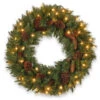 Christmas Central Pre-Lit Pine Cone Artificial Christmas Wreath, 24-Inch, Clear Lights -Northlight dnat pc 24wlo 1 1 89887.1631812953