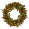 24" Pre-Lit Classical Collection Artificial Christmas Wreath - Warm White LED Lights -Northlight dnat pecc3 300 24wb1 1 43994.1631812344