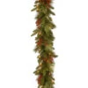 Christmas Central 9' X 12" Pre-Lit Cedar Leaves And Berries Artificial Christmas Garland, Clear Lights -Northlight dnat pecc3 300 9b 1 1 65015.1587645166