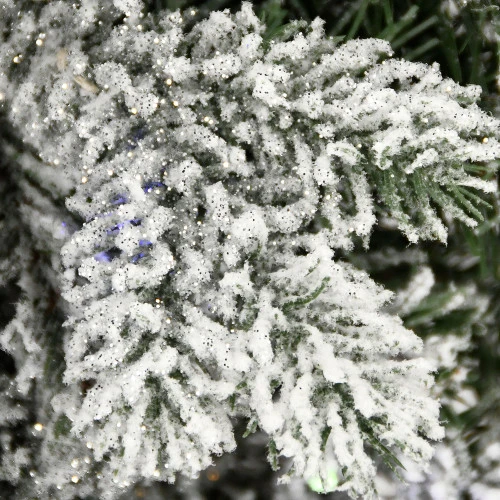 24" Pre-Lit LED Snowy Sheffield Spruce Artificial Christmas Wreath - Multi Lights 4 24" Pre-Lit LED Snowy Sheffield Spruce Artificial Christmas Wreath - Multi Lights - Image 2