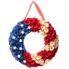 Blue And Red Patriotic Curls Artificial Fourth Of July Wreath - 16-Inch, Unlit -Northlight dnat rap rbs12006 1 92764.1587645073