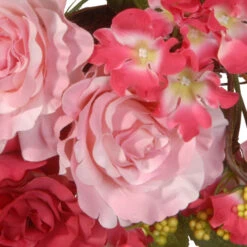 Pink Rose Artificial Wreath - 24-Inch -Northlight dnat ras 15546w24p 3 64874.1636805788