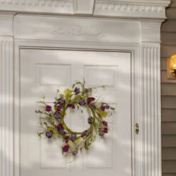 Floral Wreath With Poppy And Pansy- 22-Inch -Northlight dnat ras jxw9483 4 42813.1664380567