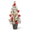 Christmas Central 3' Pre-Lit Potted Snowy Bristle Pine Medium Artificial Tabletop Christmas Tree - Warm White LED Lights -Northlight dnat snp7 308 30 b 53574.1587645073