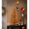 Christmas Central 4' Pre-Lit Slim Champagne Gold Tinsel Artificial Christmas Tree, Clear Lights -Northlight dnat tt33 302 40 2 04596.1665174306