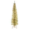 Christmas Central 6' Pre-Lit Pencil Champagne Gold Tinsel Artificial Christmas Tree, White Lights -Northlight dnat tt33 302 60 20494.1587645073