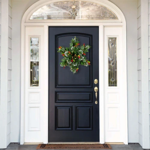 Pre-Lit 32β Wintry Pine(R) Snowflake Artificial Christmas Wreath - 32-Inch, Battery Operated Warm White Clear LED Lights 4 Pre-Lit 32β Wintry Pine(R) Snowflake Artificial Christmas Wreath - 32-Inch, Battery Operated Warm White Clear LED Lights - Image 2