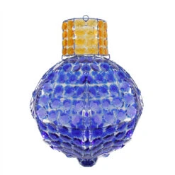 Northlight 21" Blue And Amber LED Lighted Faceted Onion Finial Christmas Light Bulb