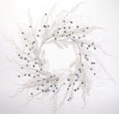 Melrose White Glittered Leaf And Needle Artificial Christmas Wreath - 29-Inch, Unlit - 31754362