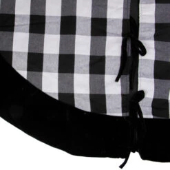 48" Black And White Plaid Round Christmas Tree Skirt -Northlight dyno 2487133 1 41149.1665611632