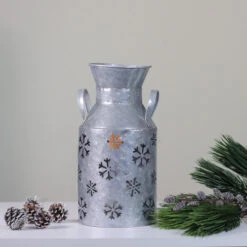 12" Silver Metal Cutout Snowflake Christmas Milk Jug -Northlight gerson 2352570 b 3 47319.1665611632