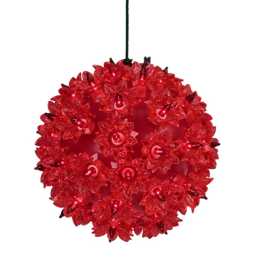 Red Lighted Hanging Starlight Sphere Outdoor Christmas Decoration 6" (150MM) 3 Red Lighted Hanging Starlight Sphere Outdoor Christmas Decoration 6" (150MM)