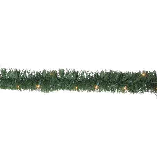 18' X 3.5" Pre-Lit Green Pine Artificial Christmas Garland, Clear Lights 3 18' X 3.5" Pre-Lit Green Pine Artificial Christmas Garland, Clear Lights