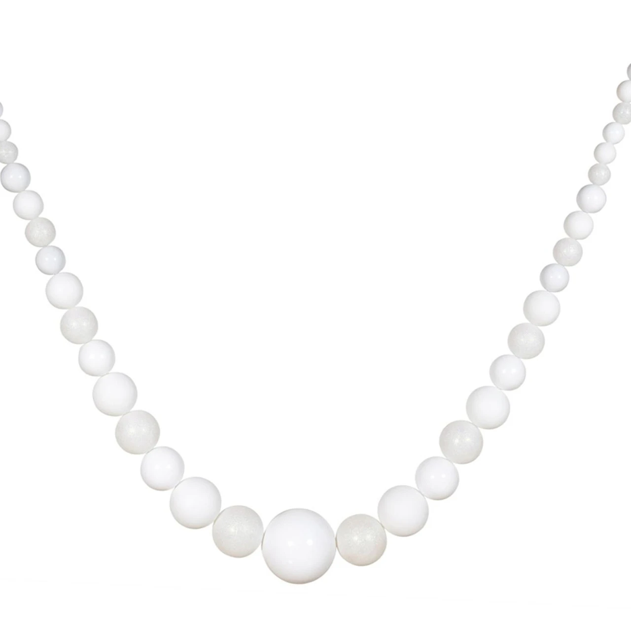 11' White Shatterproof Artificial Christmas Ball Garland - Unlit 3 11' White Shatterproof Artificial Christmas Ball Garland - Unlit