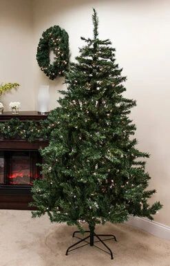 7.5' Pre-Lit Slim Traditional Mixed Pine Artificial Christmas Tree - Clear Lights -Northlight jtrauhf3gckfg5ve1sxucuppptlae0uc 55217.1664379672