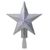 Kurt Adler 9" LED Lighted Sliver Glitter Star Christmas Tree Topper - Multi Lights -Northlight ksa jel0311 72093.1588405839
