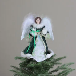 Kurt Adler 12" Fiber Optic Luck Of The Irish Angel In Shamrock Dress Christmas Tree Topper -Northlight ksa ul1075 4 70837.1588406578