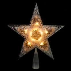 Kurt Adler 11" Lighted Silver Star With Cut-Out Design Christmas Tree Topper - Clear Lights -Northlight ksa ul1212 c 4 56540.1588414686