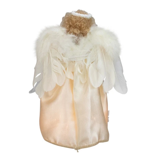 Kurt Adler 12" Lighted Ivory Angel With Halo Christmas Tree Topper - Clear Lights 5 Kurt Adler 12" Lighted Ivory Angel With Halo Christmas Tree Topper - Clear Lights - Image 3