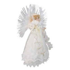 Kurt Adler 14" Lighted White Fiber Optic Floral Angel Christmas Tree Topper - Multi-Color LED Lights -Northlight ksa ul2212led 3 35744.1588402557